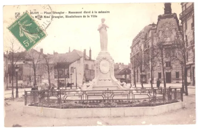 CPA 21 - DIJON (Côte d'Or) - Place Grangier - Monument élevé à la mémoire de M.