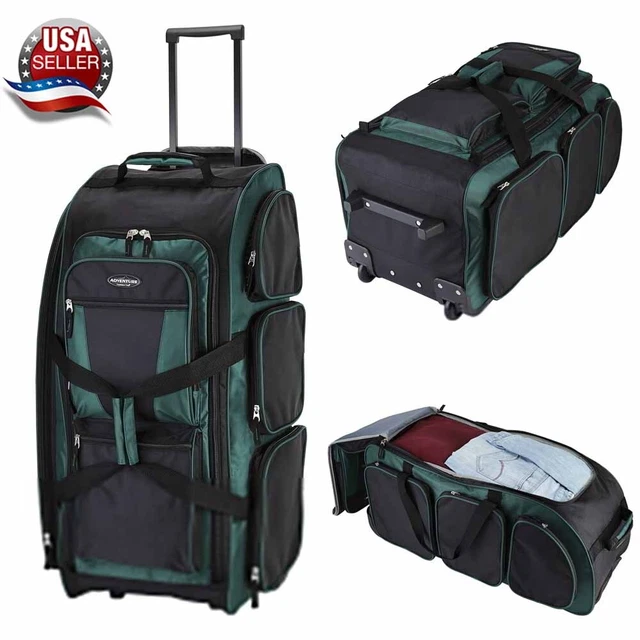 30" Rolling Duffel Bags Luggage Upright Multi-Pocket Overnight Bag Carry Handle