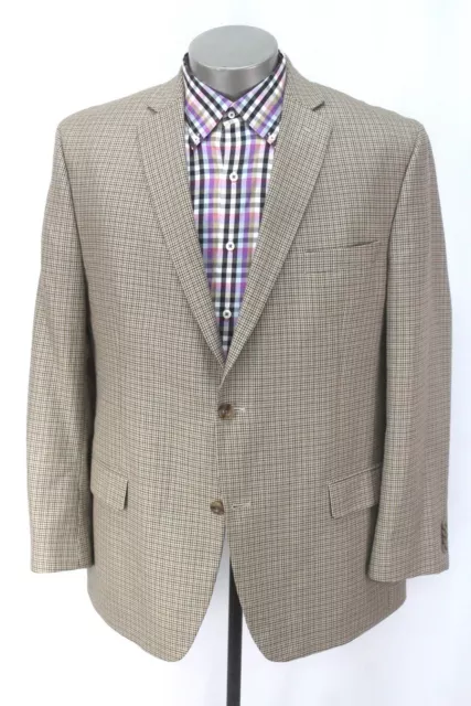 mens tan brown micro houndstooth MICHAEL KORS blazer jacket sport suit coat 46 R