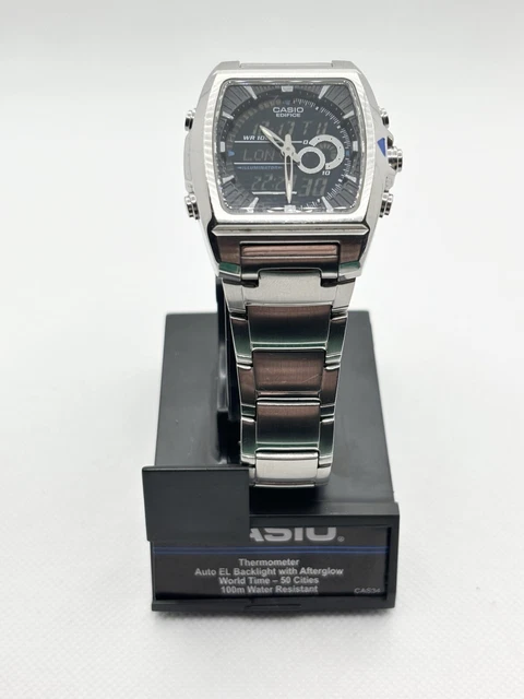 PREOWNED BOXED CASIO EDIFICE EFA120D 1AV Ana Digi Thermometer Watch 21cm fit 60.00 PicClick UK