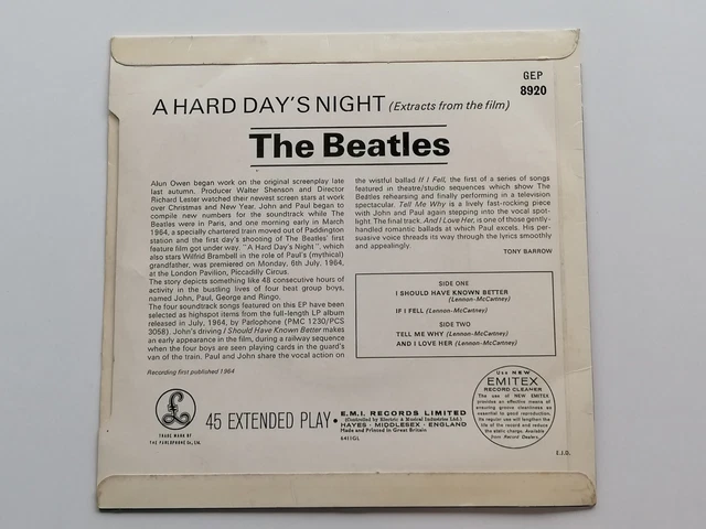 EP☆BEATLES☆Extracts From the Film A Hard Day's Night UK Y/B