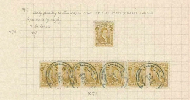 Colombia 1917 Stamps Study On 1 Page Mounted Mint & Used  Ref 5322