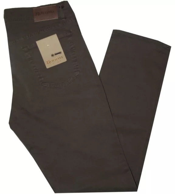 Pantalone uomo jeans 46 48 50 52 54 56 58 60 HOLIDAY coton strech marrone PANAMA