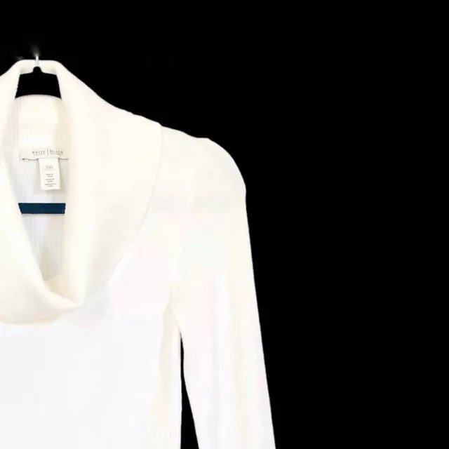 WHBM WOMEN'S IVORY Cowl Neck Peplum Sweater Size XXS Bell Sleeve ...
