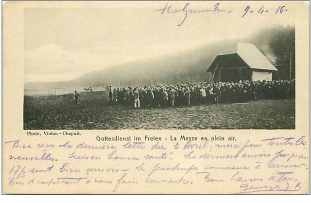 MILITAIRE.n°137.LA MESSE EN PLEIN AIR.GOTTESDIENST IM FREIEN.CACHET.VOIR DOS