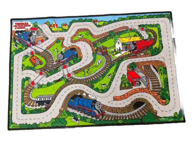 Thomas Rug VINTAGE THOMAS THE Tank Engine & Friends Play Rug Carpet 1994 Learning ...