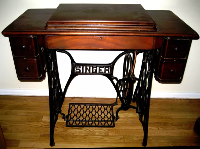 Singer Treadle Sewing Machine Model 66 Beautiful Original Manual and Accessories