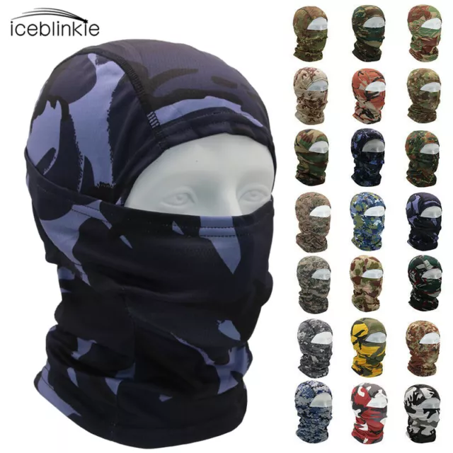 Tactical Balaclava Hood Motorcycle Camo Face Mask UV Protection Lightweight Hat