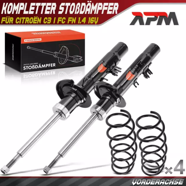 4x Complet Amortisseur Kit Avant pour Citroën C3 I FC FN 1.4 16V