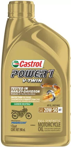 Castrol Power RS V-Twin 20W-50 Full Synthetic 4-Stroke Motorcycle Oil () Quart