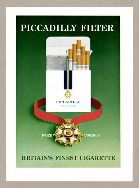 Piccadilly Filter Cigarettes Vintage Advert 1965 10.75" x 8"