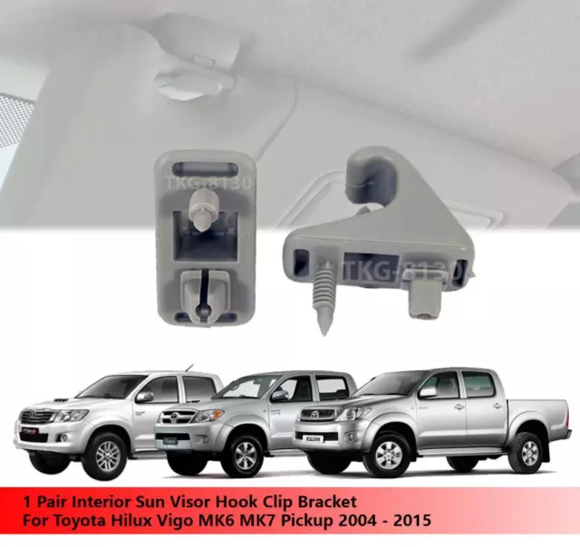 Staffa clip gancio visiera solare interna da utilizzare per Toyota Hilux Vigo MK6 MK7 2004-2015