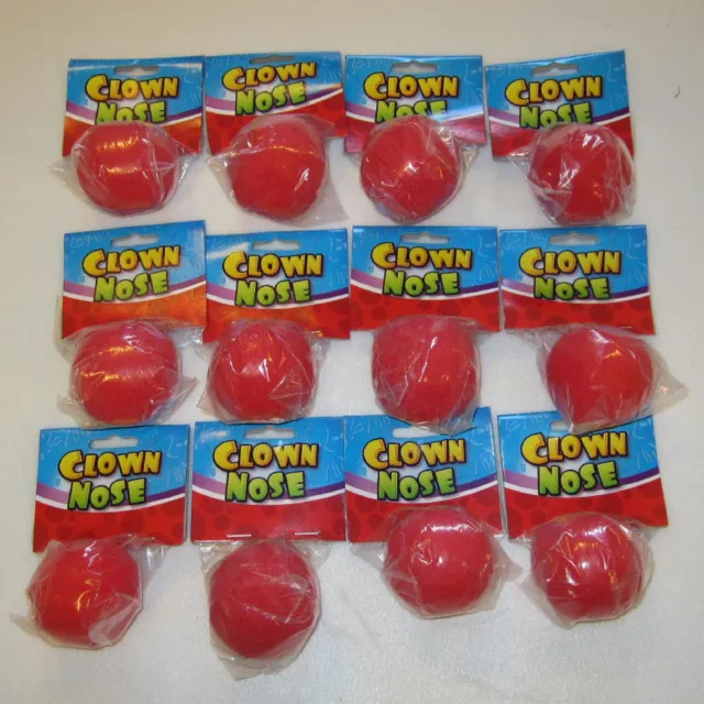 12 New Red Foam Clown Noses Circus Clown Costume Accessory Carnival Party Favors