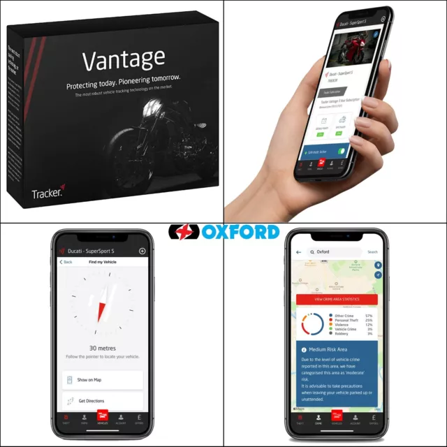 Oxford Motorrad Tracker Vantage Motorrad GPS Tracking & WIFI Sicherheitssystem