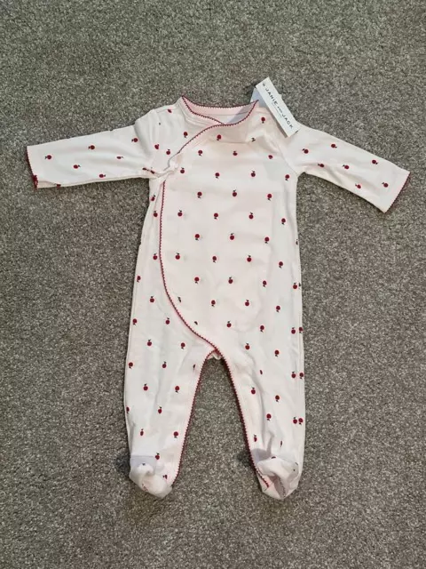 Janie and Jack Infant Baby Girl One-Piece Footed Outfit Cherries Sz 3-6m NWT