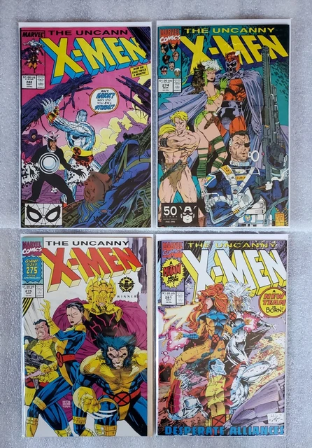 Uncanny X-Men #248 #274 #275 #281 LOT JIM LEE Key Set 1991 Marvel Comics VF/NM