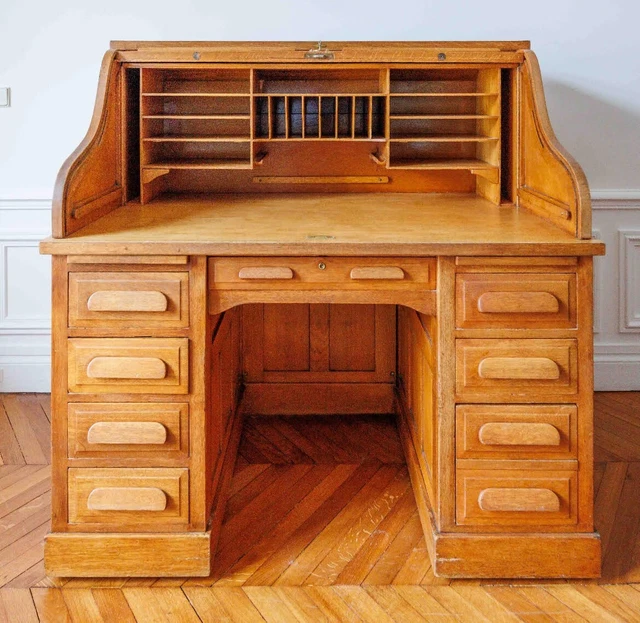 Bureau à cylindre estampillé Holland & Sons Bureau à cylindre estampillé Holland & Sons