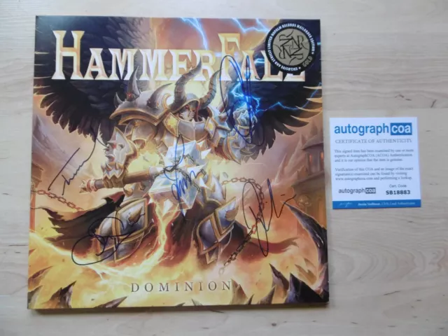 Hammerfall Original Autogramme signed LP-Cover "Dominion" Vinyl ACOA
