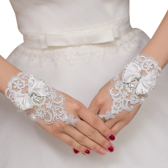Mariage Gants De Mariée Fleur Mitaines Blanches Gants Blancs Les Fleurs
