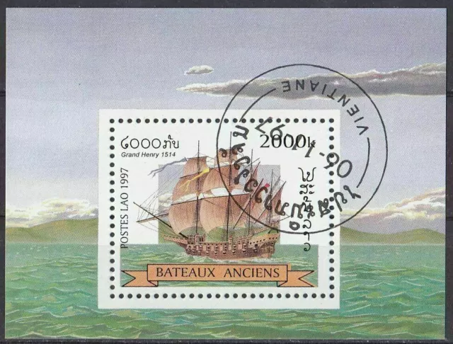 Block 164 aus Laos Schiff „Henry Grâce à Dieu“ [1514] barcos navires судов 15