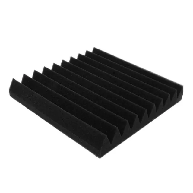 Studio Acoustic Foam Panel Soundproofing Wedge Wall Tiles 30 x 30cm Black
