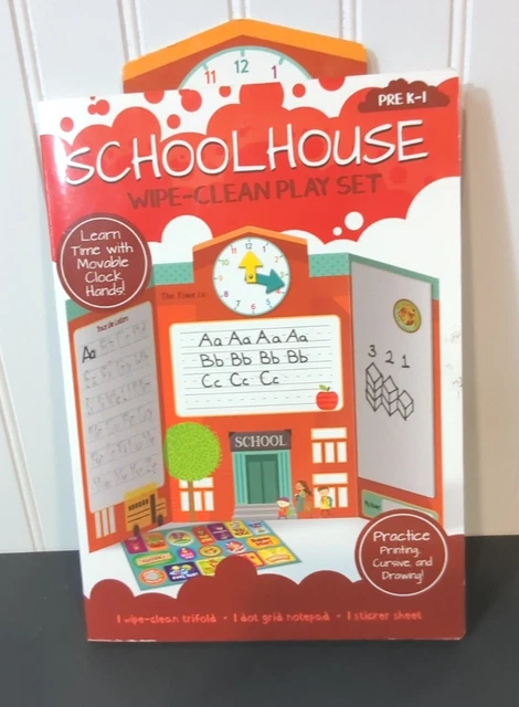 School House Wipe-Clean Play Set Pre K-1 Grade Dry Erase Writing Practice Used