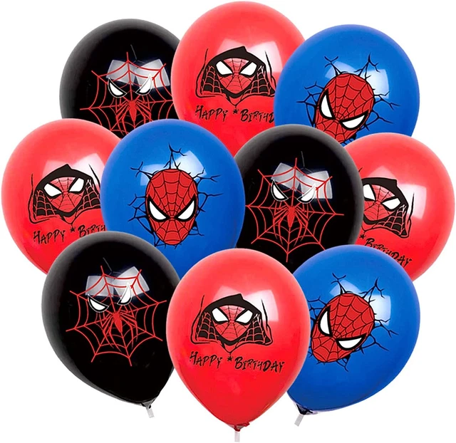 18 un. globos de cumpleaños de superhéroe Spiderman, globos rojos azules de 12 pulgadas Spiderman