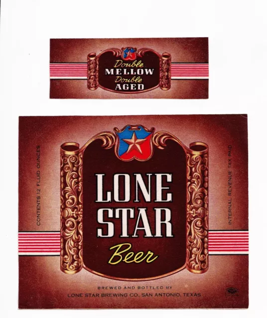 1945 Lone Star Brewing Co, San Antonio, Texas Lone Star Beer Irtp Label Set