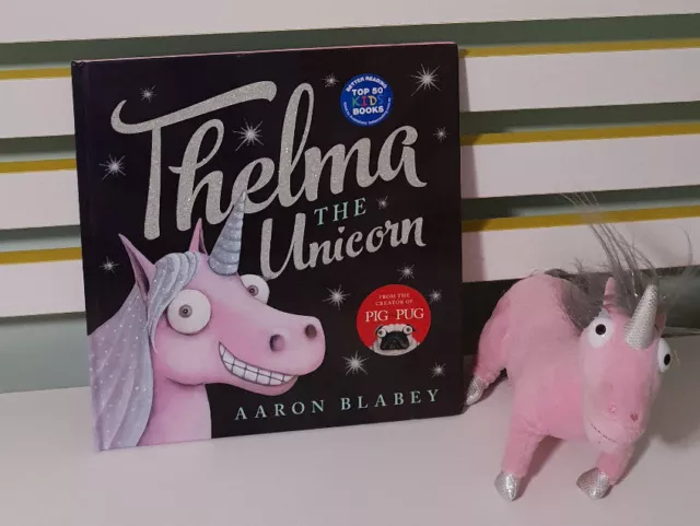 Thelma Unicorn Plush Toy 21Cm Long Plus Large Hardcover Book Kids Character!