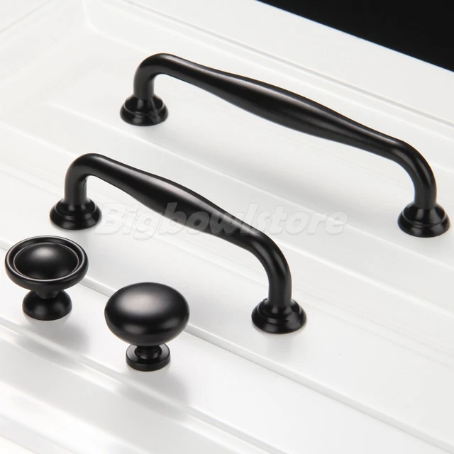 Black European Style Door Pull Handle Door Wardrobe Drawer Knobs Home Decoration
