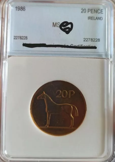 Ireland EIRE 🔷 20 Pence 1986 🔷  HIGH GRADED UNC Uncirculated (proof like)