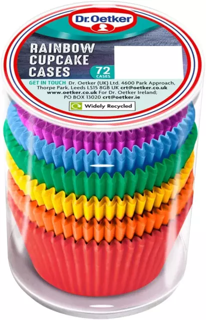 Rainbow Cupcake Cases, 72 Cases