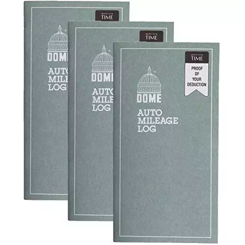 Dome Auto Mileage Log, Undated, 32 Forms [Set of 3] Grey