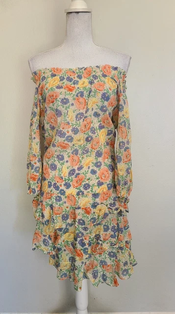 Ralph Lauren Rugby Women's Dreas Off The Shoulder Long Sleeve Floral Ruffled XS