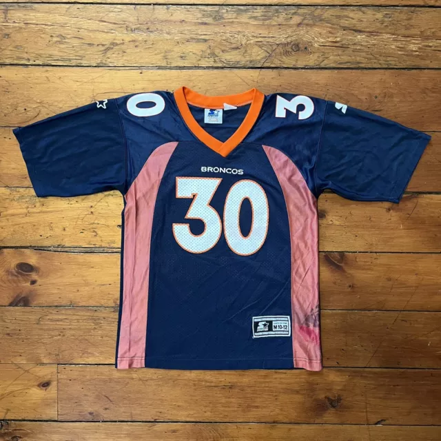 Vintage Starter Terrell Davis #30 Denver Broncos Jersey Youth Medium Blue Orange