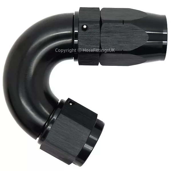 AN-10 10AN BLACK 150 DEGREE Swivel FULL FLOW CUTTER Oil Braided Hose Fitting