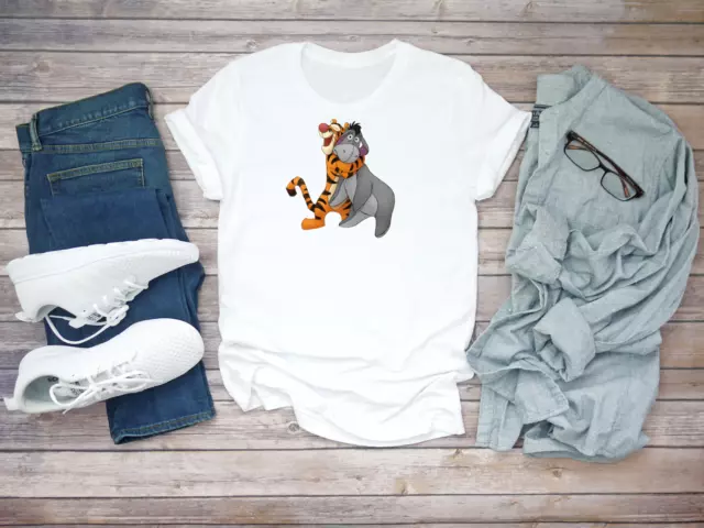 Herren-T-Shirt Winnie The Pooh Tigger and Eeyore kurzärmelig weiß P110
