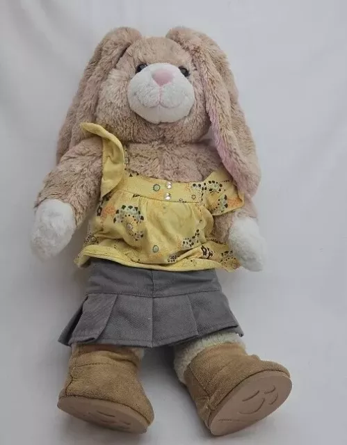 Build a Bear Cinnamon Swirl Bunny Plush Tan Floppy Ear Rabbit Stuffed Animal 16”