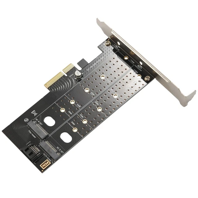Dual M.2 Pcie Adapter, M2 Ssd Nvme (M Key) Or Sata (B Key) 22110 2280 2260 2242