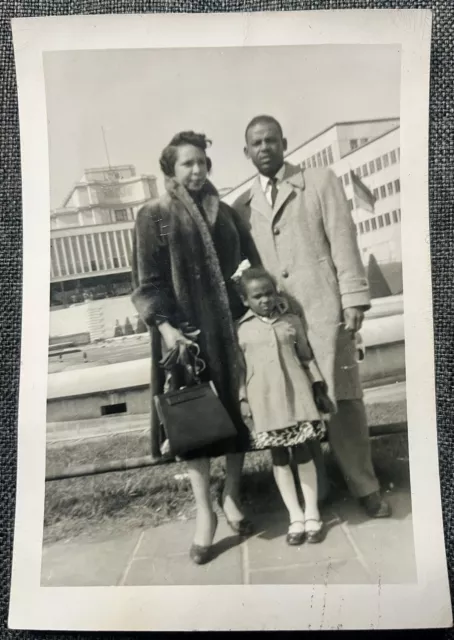 Vtg Found Photo African American Family Palais de Chaillot NATO Paris France ‘58