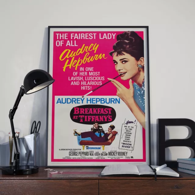 Breakfast At Tiffanys Audrey Hepburn Movie Film Poster Print Picture A3 A4