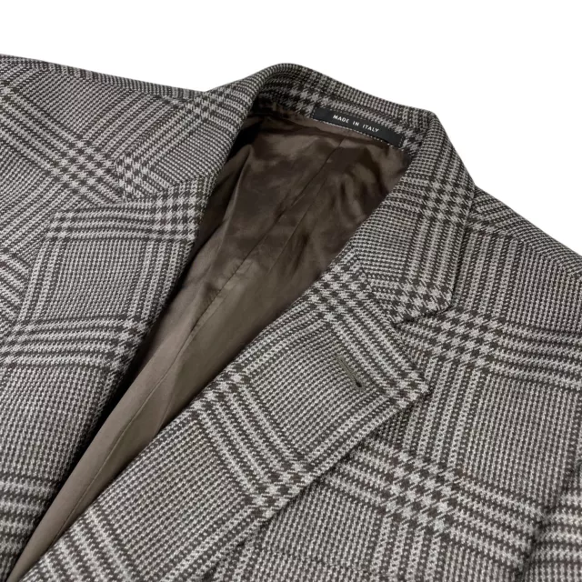 Giorgio Armani Collezioni Men’s 100% Wool 2-Button Blazer Gray/Brown Plaid • 40R