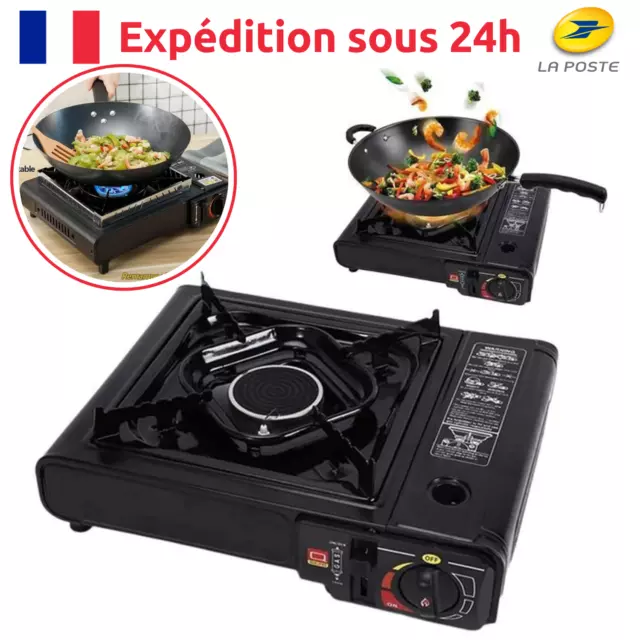 Réchaud à Gaz Portable de Camping Cuisson à Gaz Feux Cuisinière à Gaz Plaque