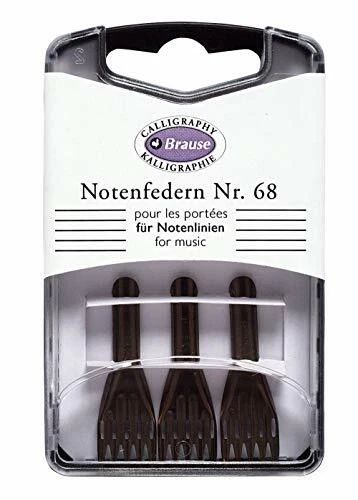Brause 300068B Packung mit 3 Notenfedern, zum Ziehen von Notenlinien und