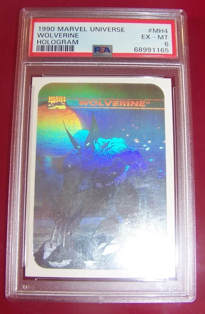 1990 Marvel Universe Hologram Card, MH4, Wolverine, PSA 6, Ex-Mt