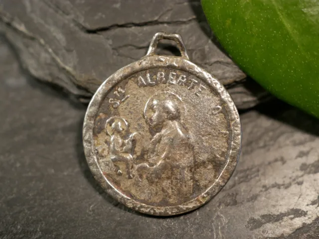 Silberfarbene Pilger Medaille Anhänger Ste Alberte O. P.A. Ypres Ieper