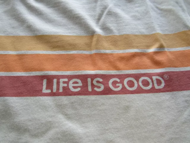 Life Is Good Mens Dock Dog Sunset Large Tshirt Creme Nwt 2