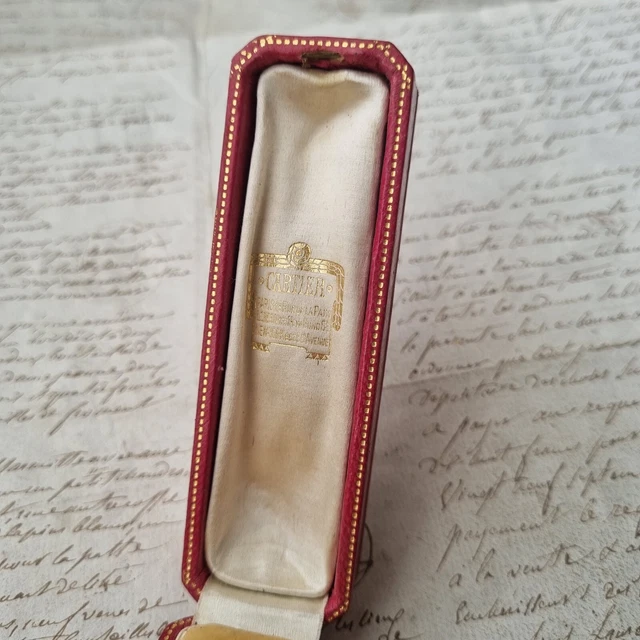 Écrin à Bijoux Ancien XIXe Cuir – France, Vintage Victorian Pour Boutons Et Bijoux