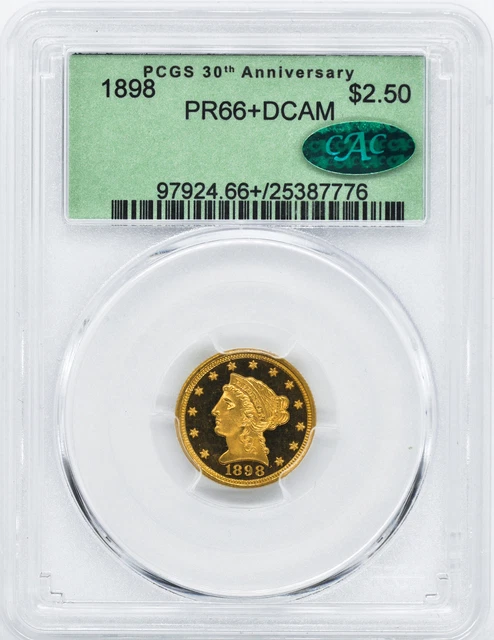 1898 Liberty Head $2.5 Pcgs Pr 66+ Dcam