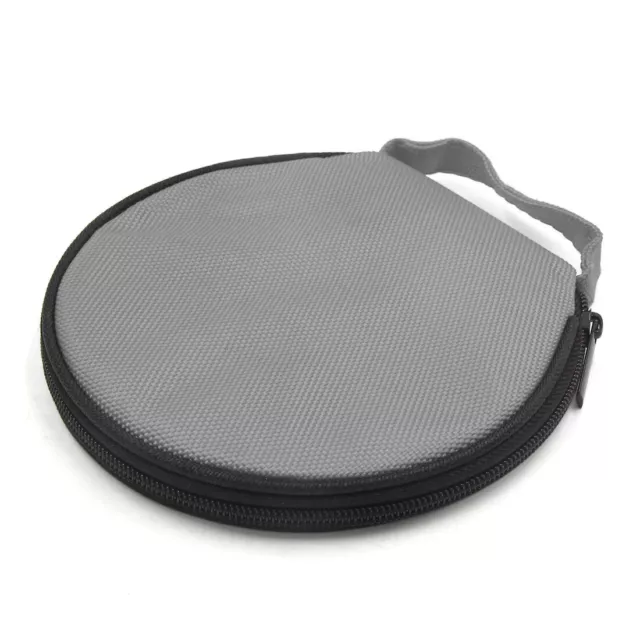 Bolsa Tela Nylon Gris Circular Estuche de 20 Discos CD Almacenamiento para Coche